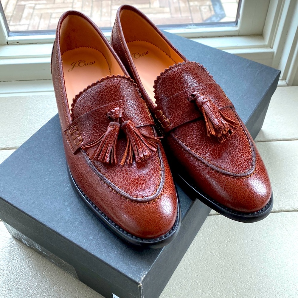 JCREW Crackle Tassel Tab Academy Loafer